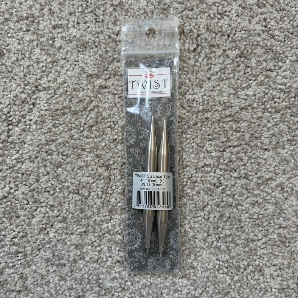 ChiaoGoo Twist SS 4” Lace Tips - US 13/9mm